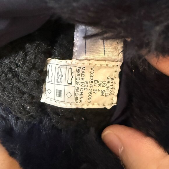 Lands' End Womens Winter Boots Star Pattern Size 5M Navy Blue Rubber Sole - Picture 7 of 9